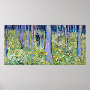 Póster Undergrowth de Vincent van Gogh com duas figuras