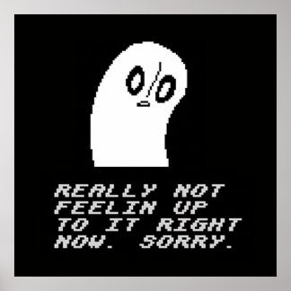 Poster Undertaley Napstablook realmente não está se senti