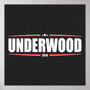 Póster Underwood 2016 (Estrelas e listras - Preto)