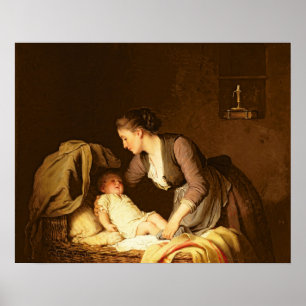 Poster Undressing o bebê, 1880
