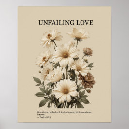 Poster Unfailing love, Christian floral wall art