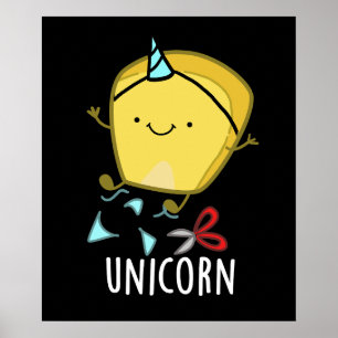 Poster Uni-corn Piada de Milho Pun Fundo Escuro