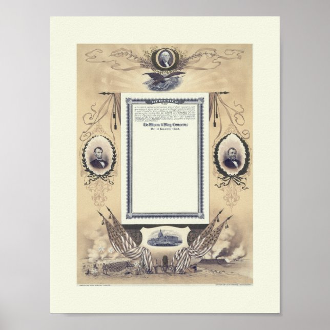 Poster União de Certificados de Veteranos da Guerra Civil (Frente)