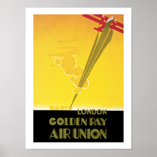 Póster União dourada do ar do ~ do raio