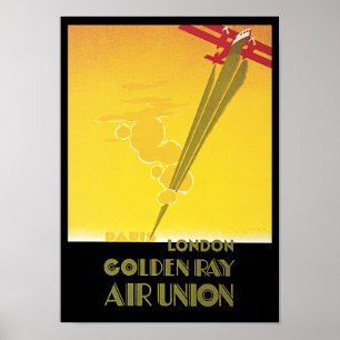 Póster União dourada do ar do raio