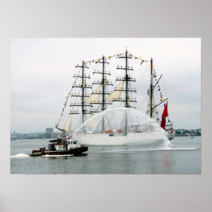 Poster União e barco a incêndio