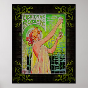 Poster Única Vintage Absinthe Green Fairy