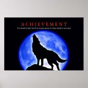 Poster único do lobo motivacional Howling
