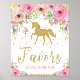 Poster Unicorn Chá de fraldas Birthday favorece o sinal d