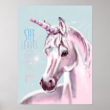 Poster Unicorn com Sparkle e Cotação