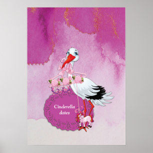 Poster Unicorn de Entrega de Stork