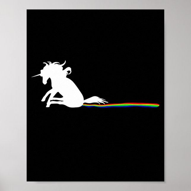 Poster Unicorn Dragging Rainbows Funny Adult S  (Frente)