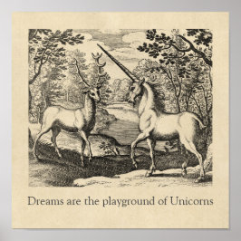 Poster Unicorn Dreams Cita Arte Medieval