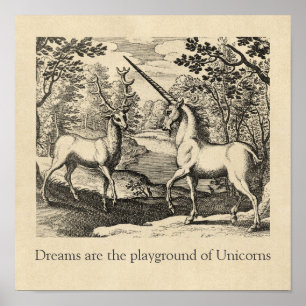 Poster Unicorn Dreams Cita Arte Medieval