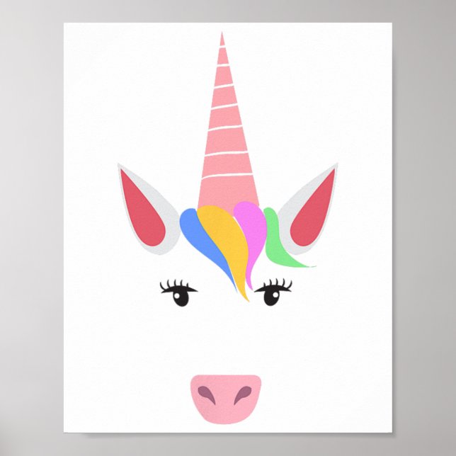 Poster Unicorn Face Eyelashes Figurino De Halloween Com C (Frente)