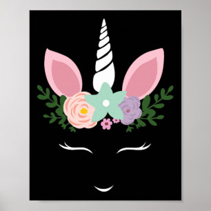 Poster Unicorn Face Eyelashes Figurino De Halloween Com F