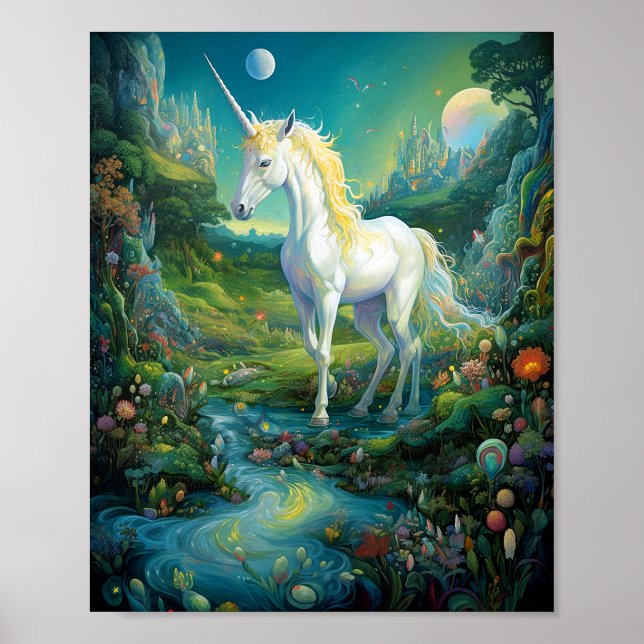 Poster Unicorn Fantasy Art (Frente)