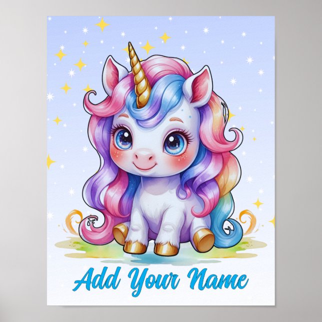 Poster Unicorn Magic & Stars – Personalized Wall Art (Frente)