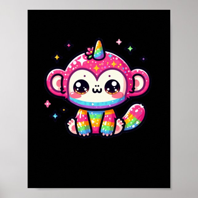 Poster Unicorn Monkey Sticker (Frente)