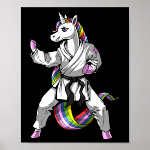 Poster Unicorn Ninja Karate Martial Art Kickboxing Taekwo