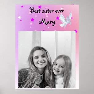 Poster unicórnio branco de início de cor mágica