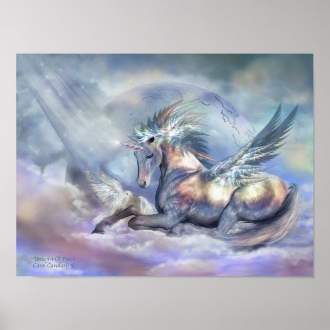 Póster Unicórnio Da Arte Da Paz Poster/Impressão (Frente)
