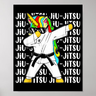 Poster Unicórnio Dabbing Jiu Jitsu Brasileiro Garotas BJJ
