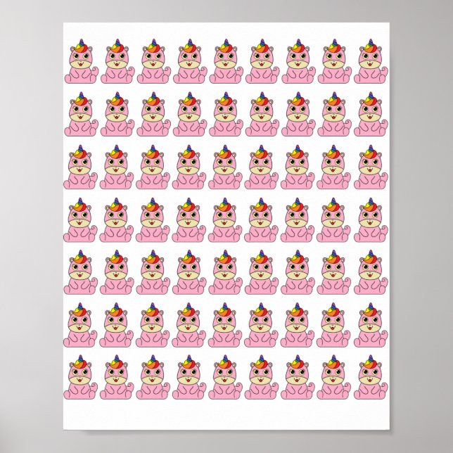 Poster Unicórnio É Um Design Bonito (Frente)