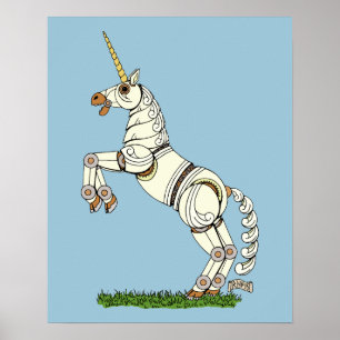 Póster Unicórnio Mecânico