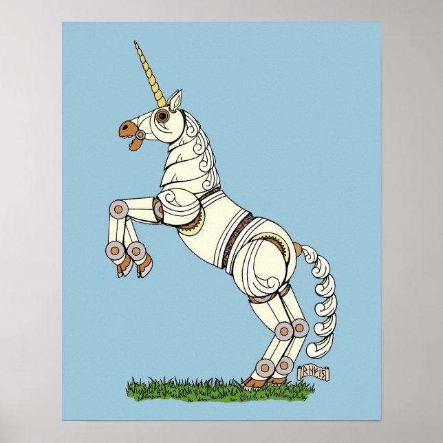 Póster Unicórnio Mecânico (Frente)