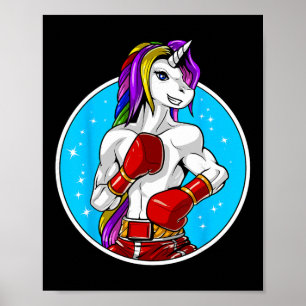 Poster Unicórnio Muay Thai Boxe Kickboxing Artes Marciais