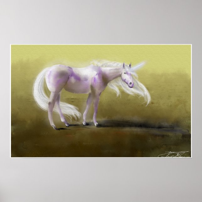 Poster Unicórnio Roxo brilhante (Frente)