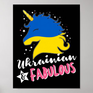 Poster Unicórnio Ucraniano Bandeira da Ucrânia