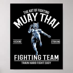 Poster Unicórnios Muay Thai Fofos Boxe Tailandesa e Kickb