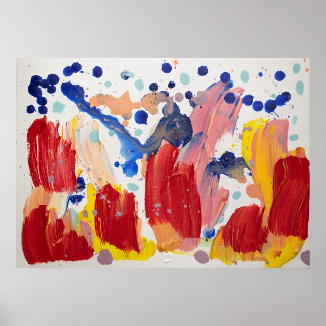 Poster unicórnios rosa fluffy dançando no arco-íris (Frente)