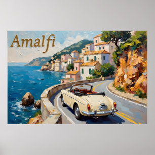 Poster Unidade Costeira Amalfi: Pintura De Óleo Na Paisag