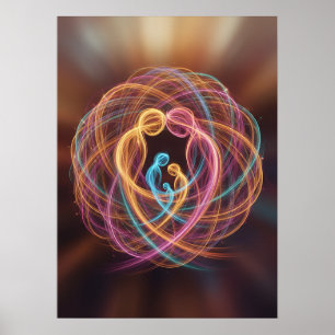 Poster Unidade familiar em abstrato