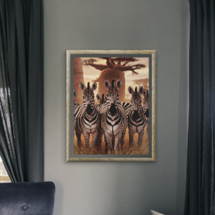 Poster Unidade Listrada: Zebras Unidos