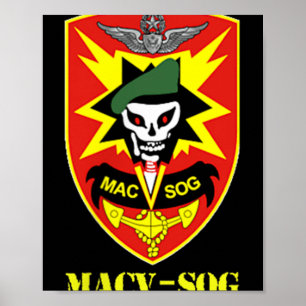 Poster Unidade Macv-Sog Exército Pequeno Coloração Vietnã