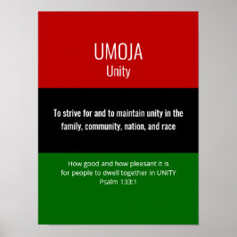 Poster Unidade UMOJA Personalizada Kwanzaa