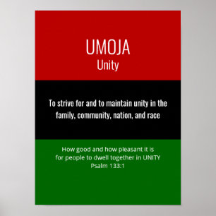 Poster Unidade UMOJA Personalizada Kwanzaa