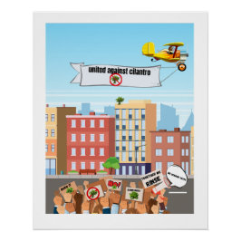 Póster Unidos Contra Cilantro - Funny Anti-Cilantro