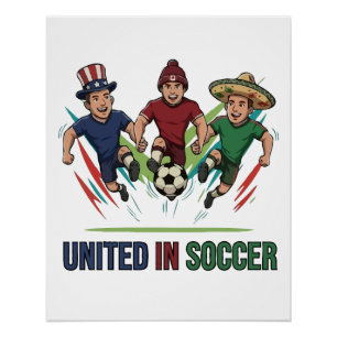 Póster Unidos em Jogadores Internacionais de Futebol