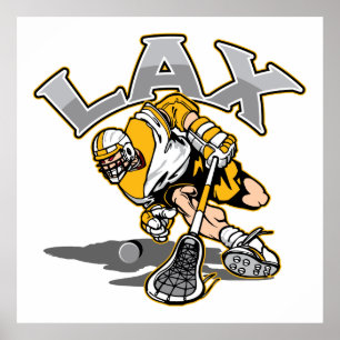Póster Uniforme Amarelo do Jogador de Lacrosse