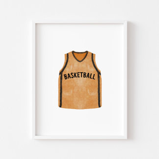 Poster Uniforme de basquetebol de Watercolor vintage