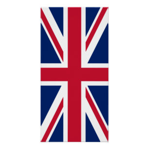 Póster Union Jack Azul Branco e Vermelho
