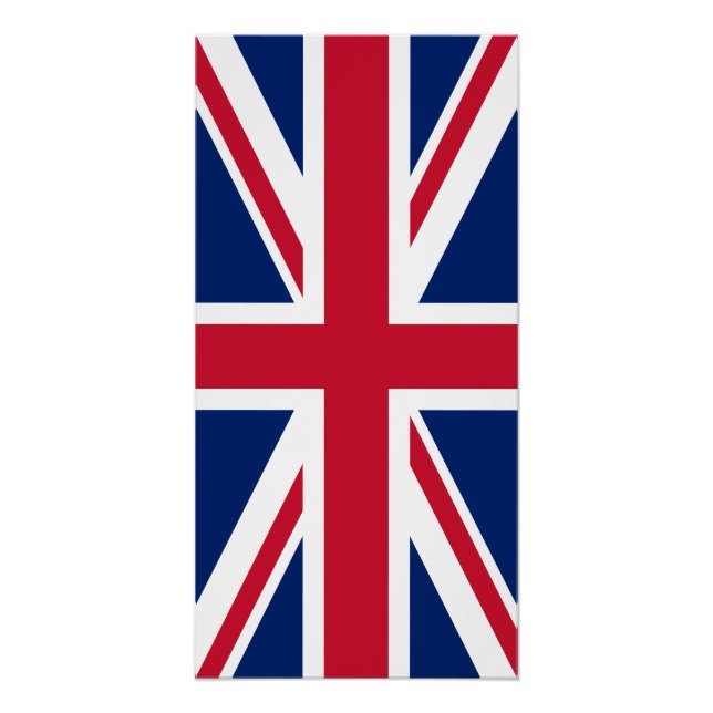 Póster Union Jack Azul Branco e Vermelho (Frente)