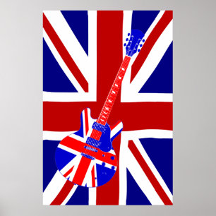Poster Union Jack British Guitar Art 2