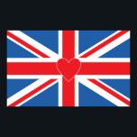 Poster Union Jack Flag & Heart<br><div class="desc">Tomada de bandeira/design com coração central.</div>