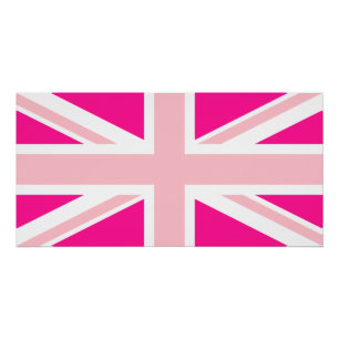 Póster Union Jack Rosa Profundo